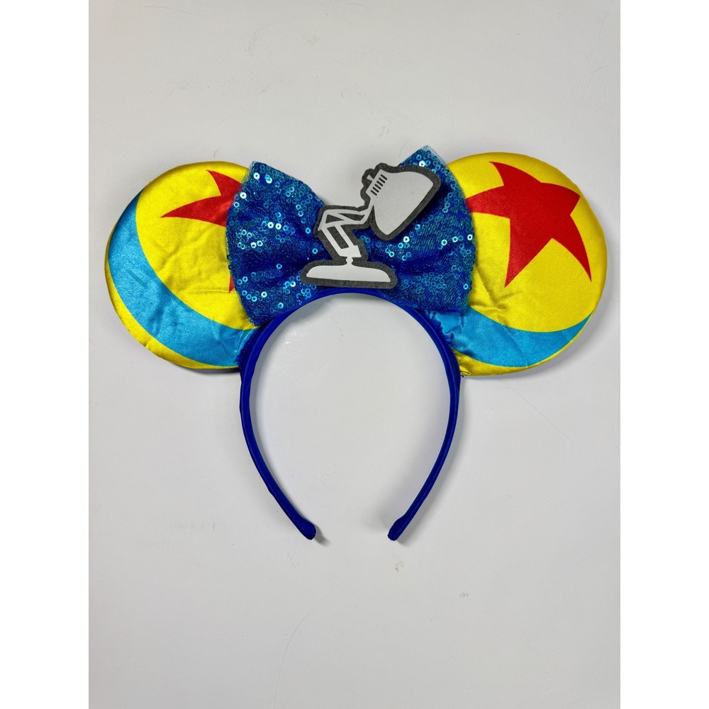 Disney Pixar Luxo Lamp Ball Mickey Ear Headband Blue Sequin Bow Lamp 167209-SAM